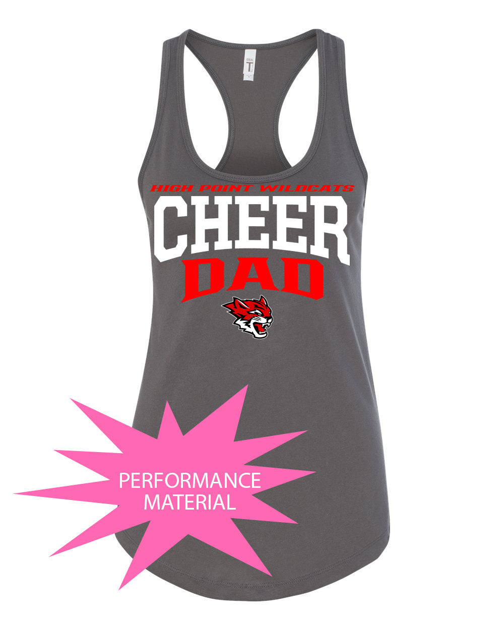 Wildcats Cheer Design 6 Performance Racerback Tank Top