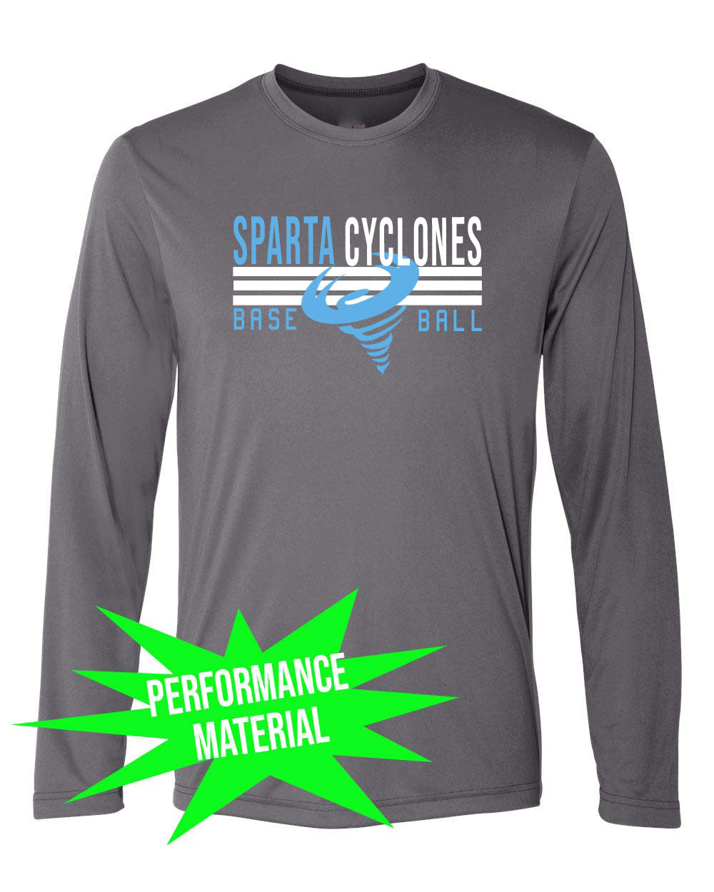 Sparta Cyclones Performance Material Long Sleeve Shirt Design 4