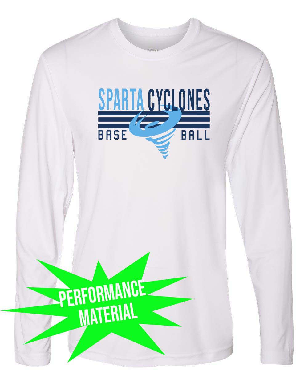 Sparta Cyclones Performance Material Long Sleeve Shirt Design 4