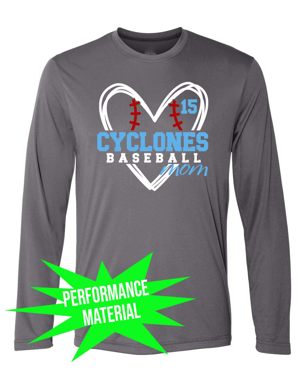 Sparta Cyclones Performance Material Long Sleeve Shirt Design 5