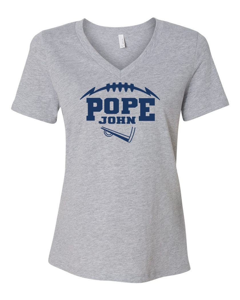 Pope John Cheer V-neck T-Shirt Design 10