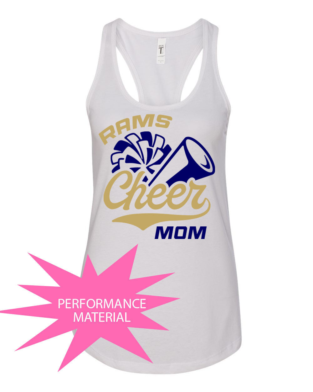 Sussex Middle Cheer Performance Racerback Tank Top Design 1
