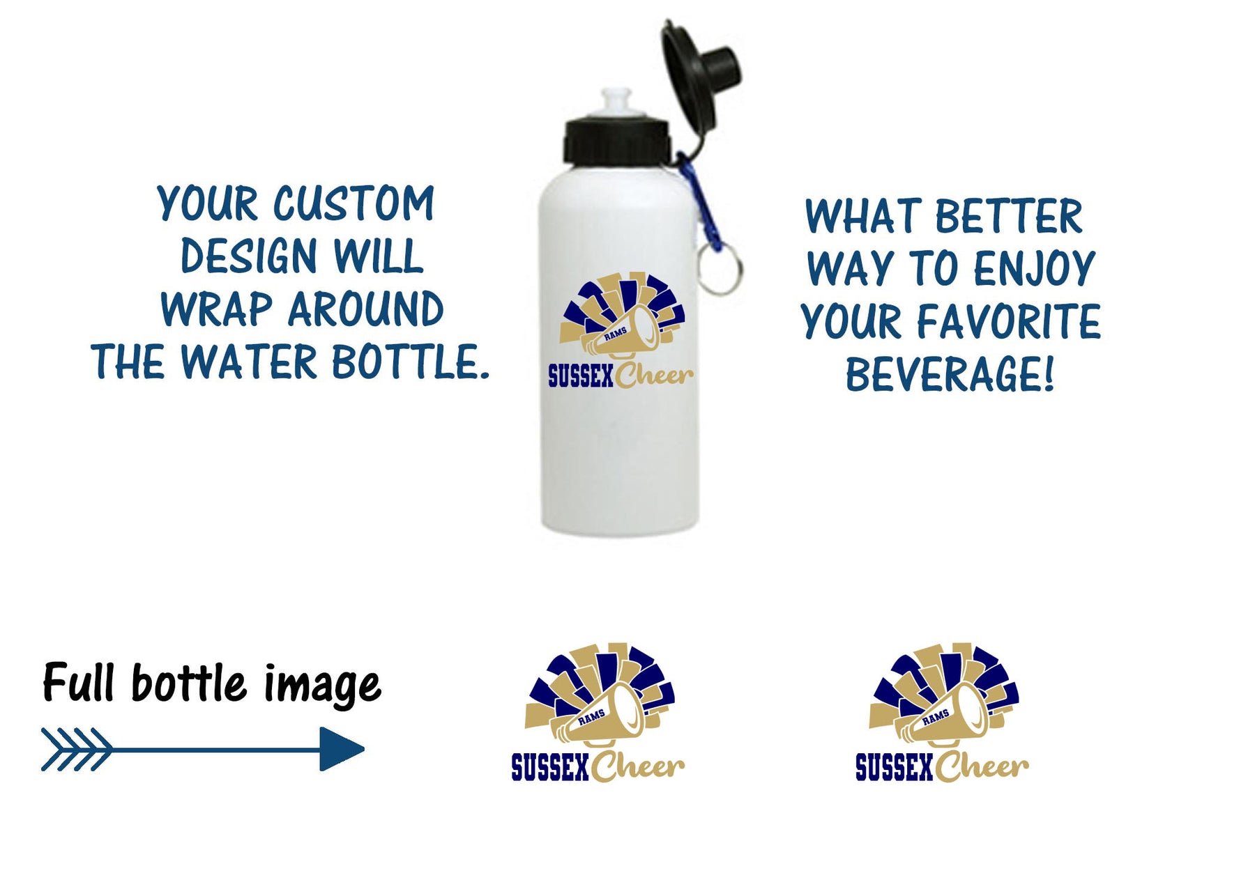 Sussex Middle Cheer Design 2 Water Bottle