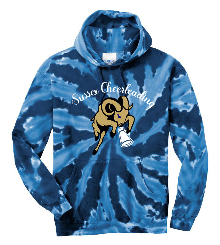 Sussex Middle Cheer Tie-Dye Hooded Sweatshirt Design 3