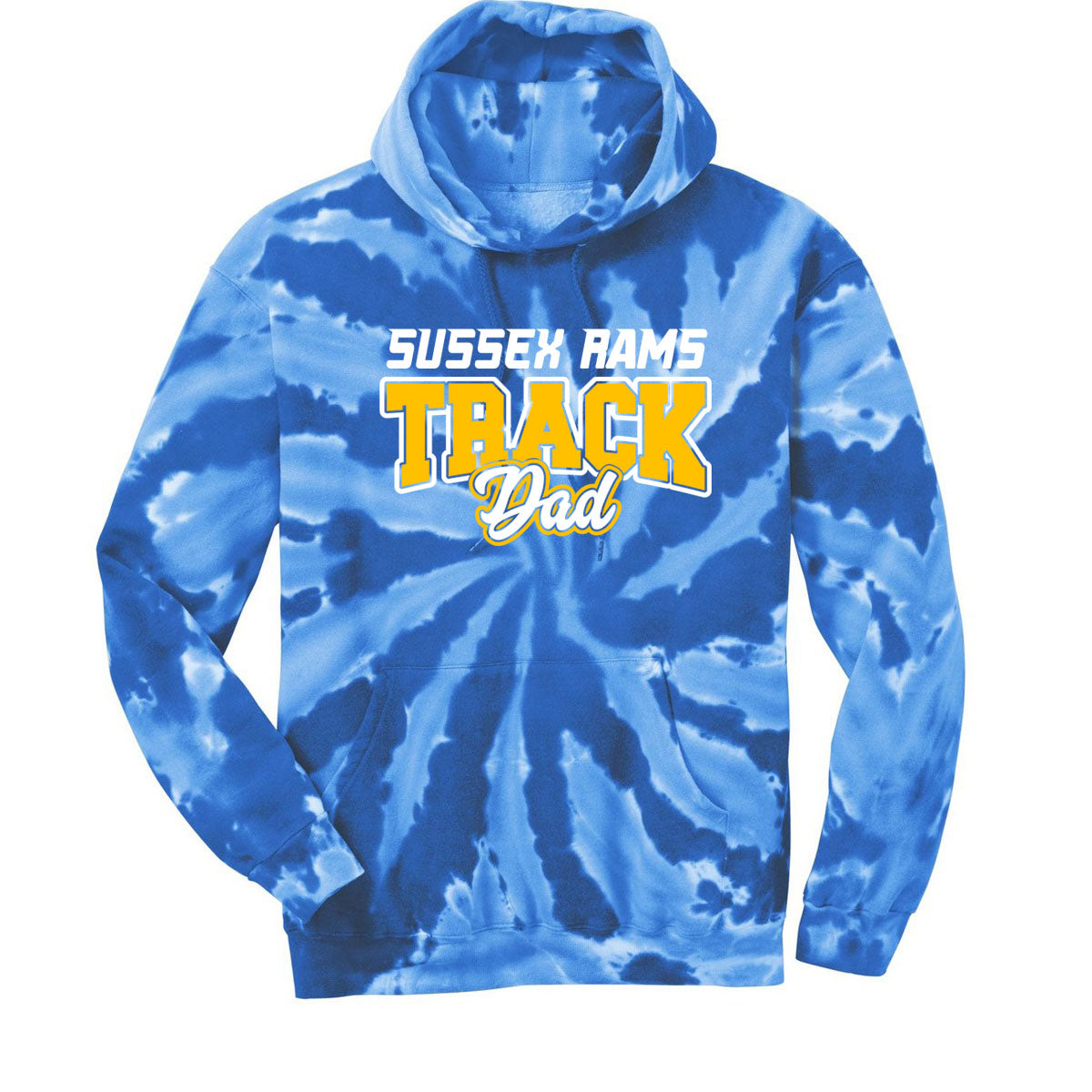 Sussex Rams Track Tie-Dye Hooded Sweatshirt Design 1