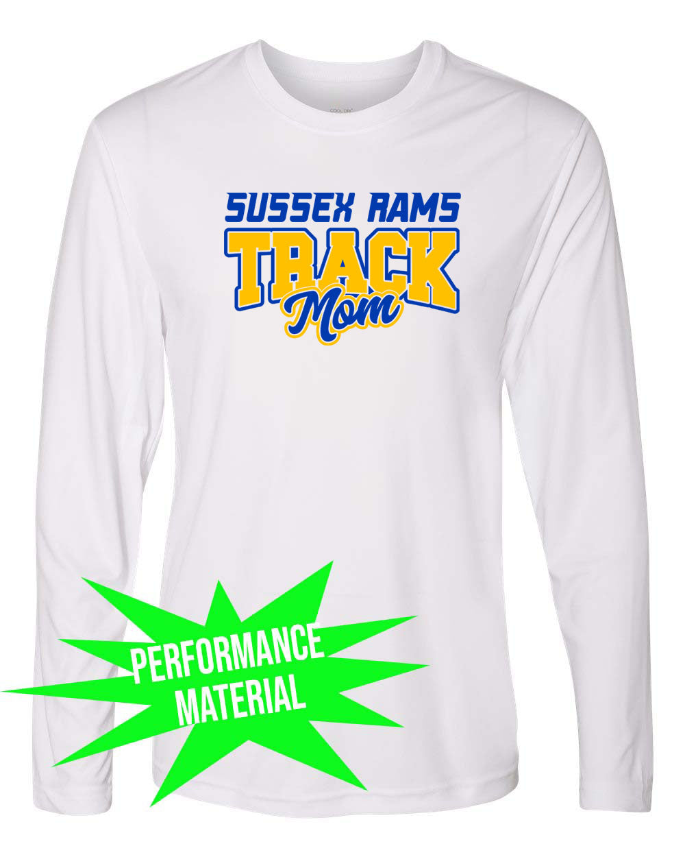 Sussex Rams Track Performance Material Long Sleeve Shirt Design 1