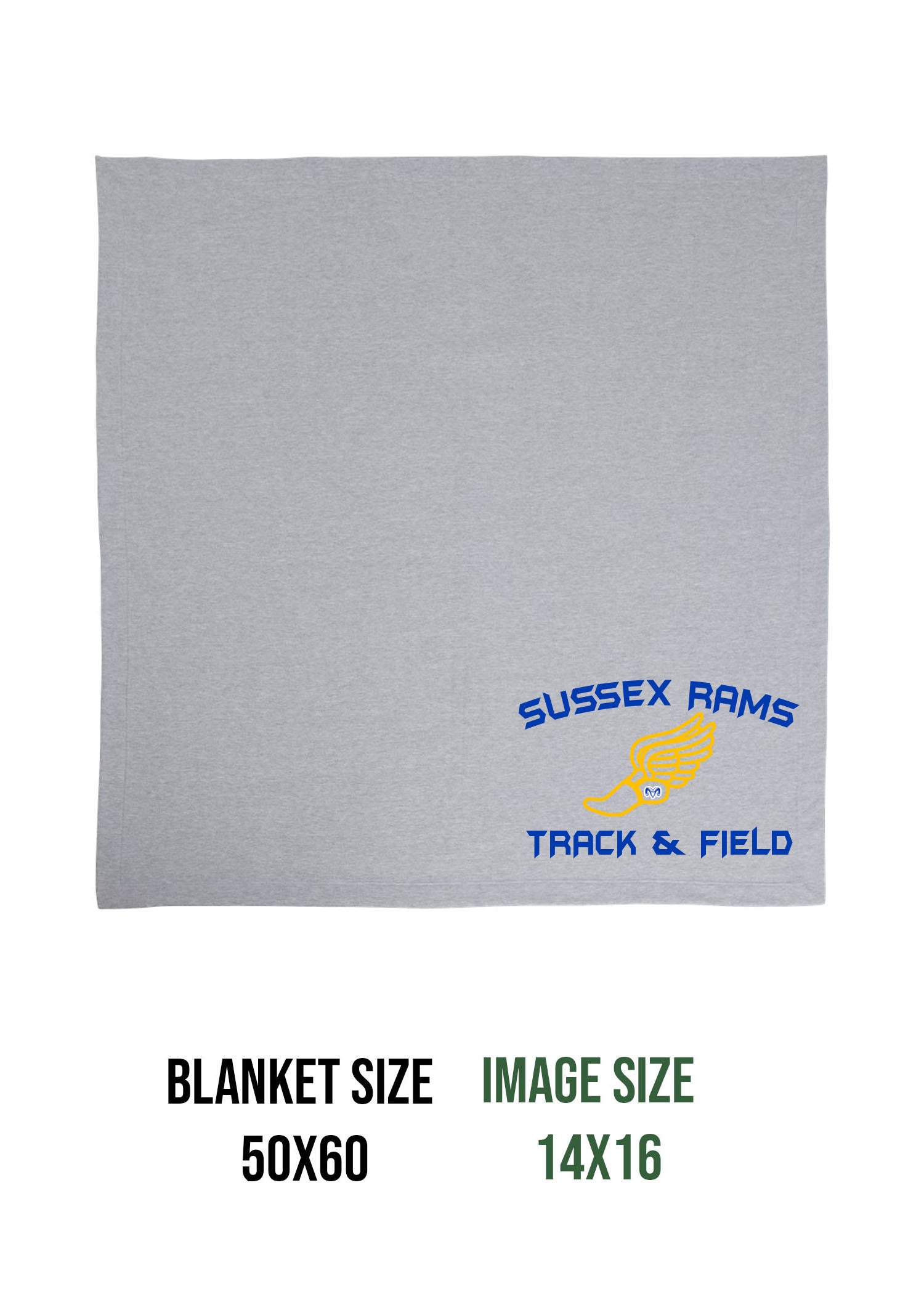 Sussex Rams Track Blanket Design 2