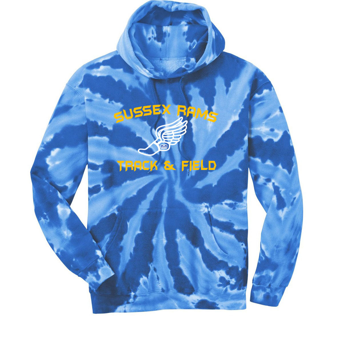 Sussex Rams Track Tie-Dye Hooded Sweatshirt Design 2