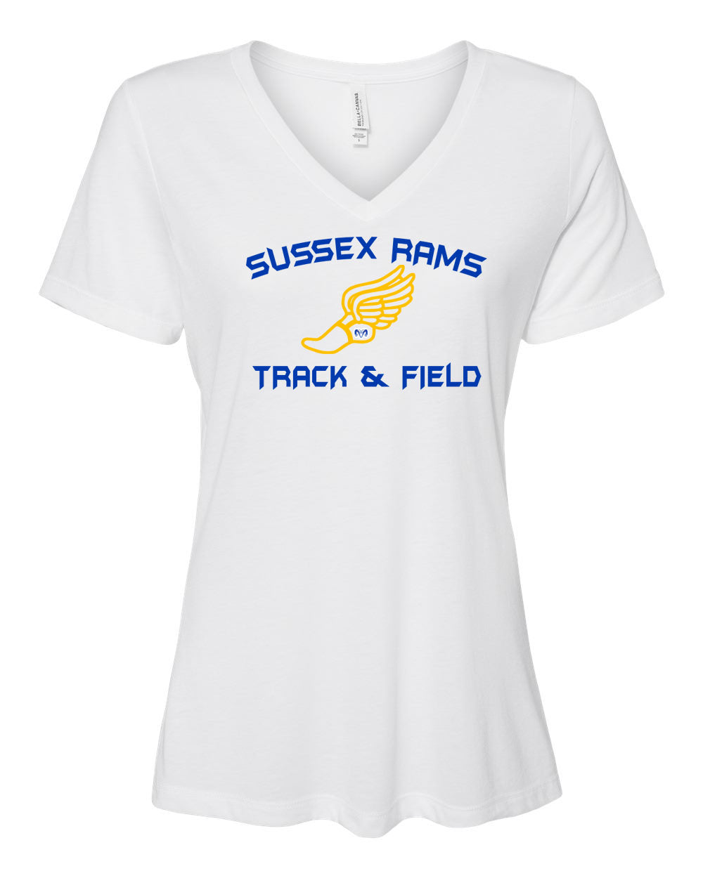 Sussex Rams Track V-neck T-Shirt Design 2