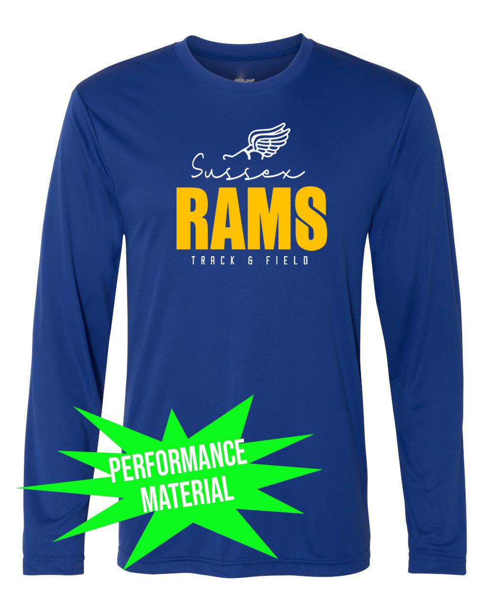 Sussex Rams Track Performance Material Long Sleeve Shirt Design 4