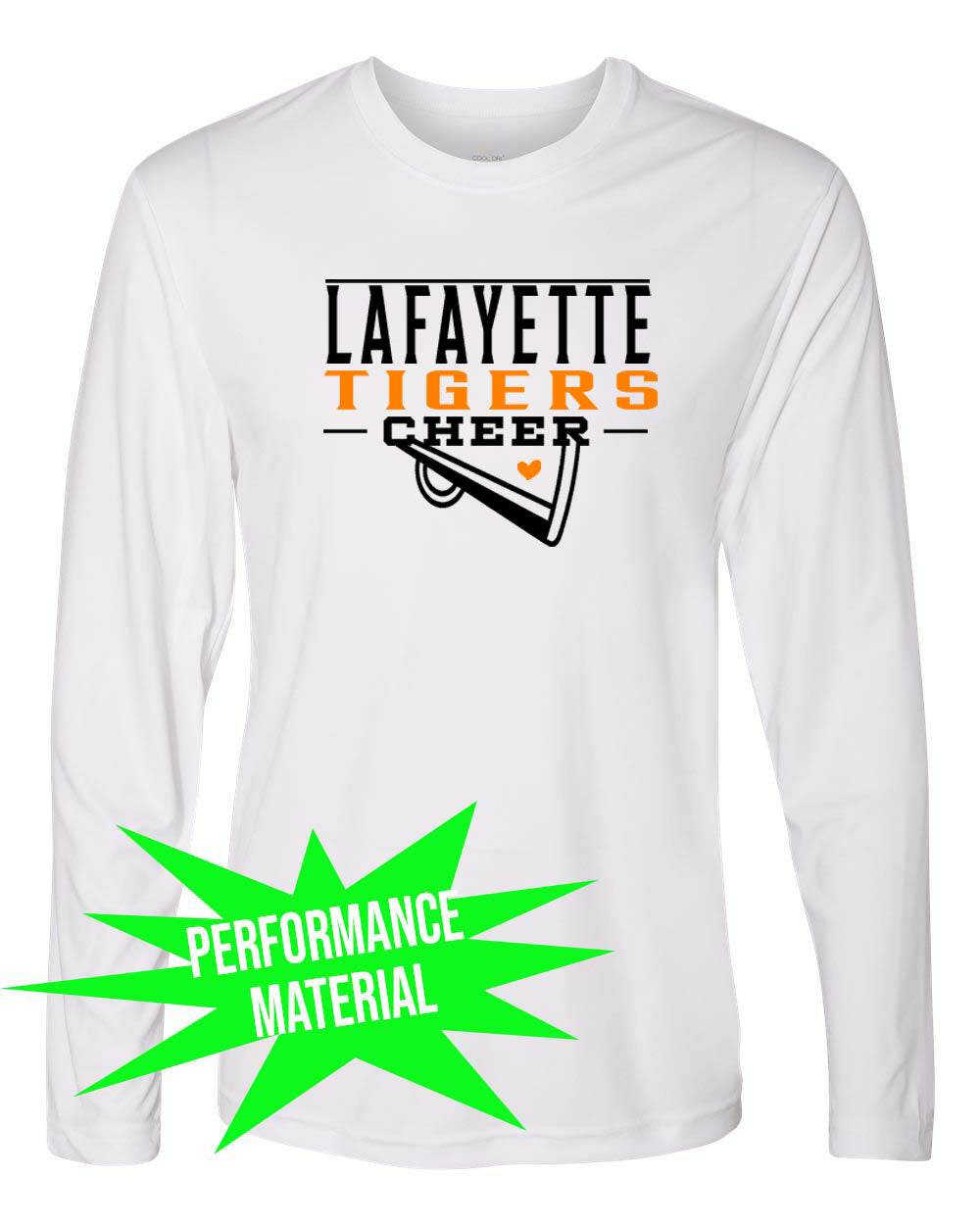 Tigers Cheer Performance Material Long Sleeve Shirt Design 1