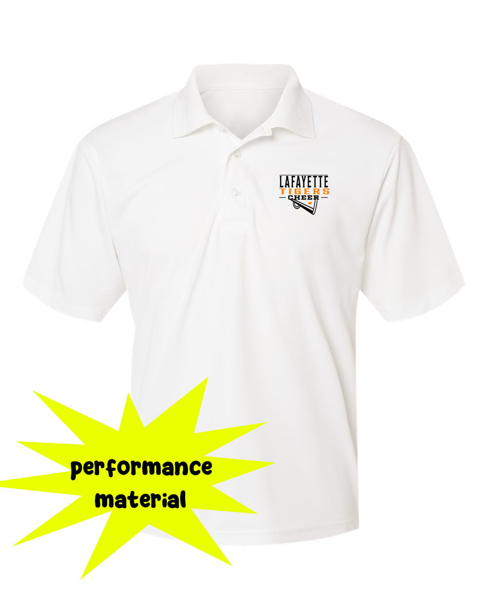 Tigers Cheer Performance Material Polo T-Shirt Design 1