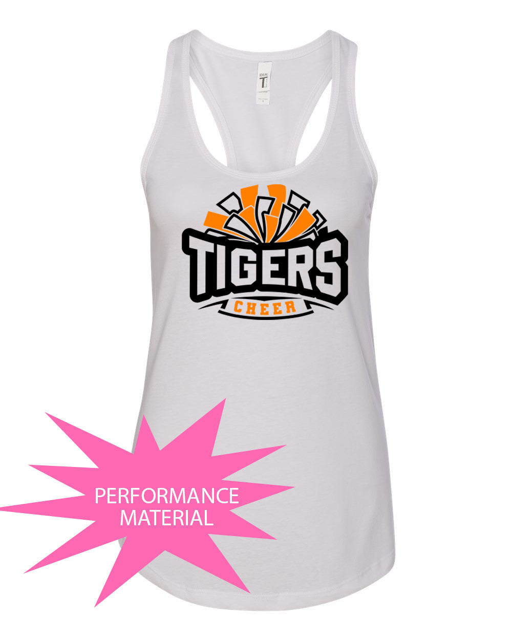 Tigers Cheer Performance Racerback Tank Top Design 2