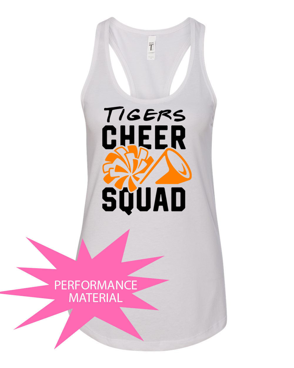 Tigers Cheer Performance Racerback Tank Top Design 4