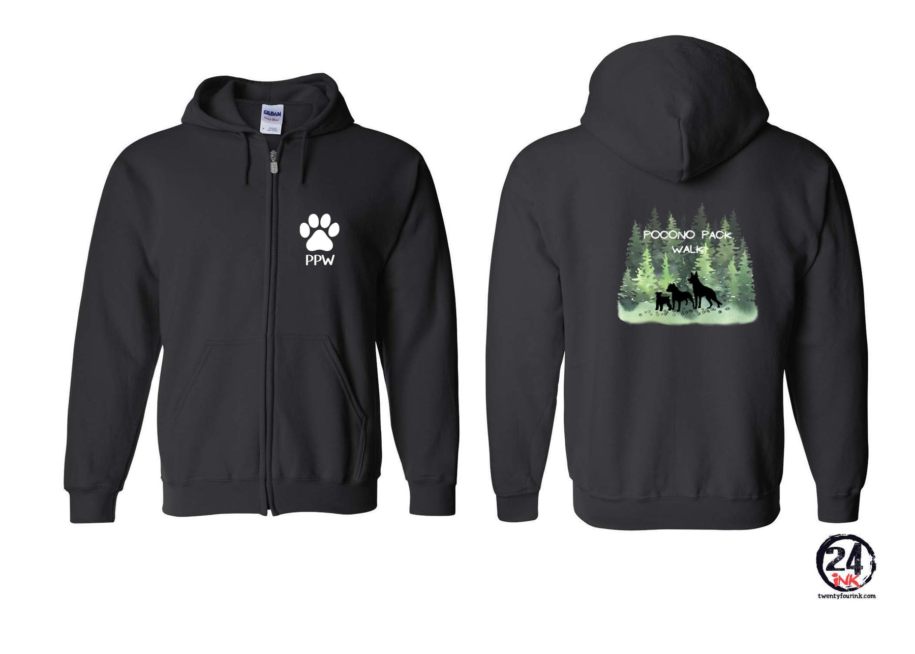 Pocono Pack Walk Design 2 Zip up Sweatshirt