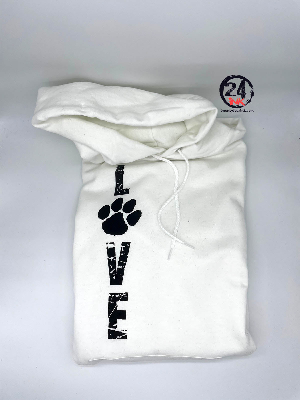 Distressed Love Hooded Sweatshirt