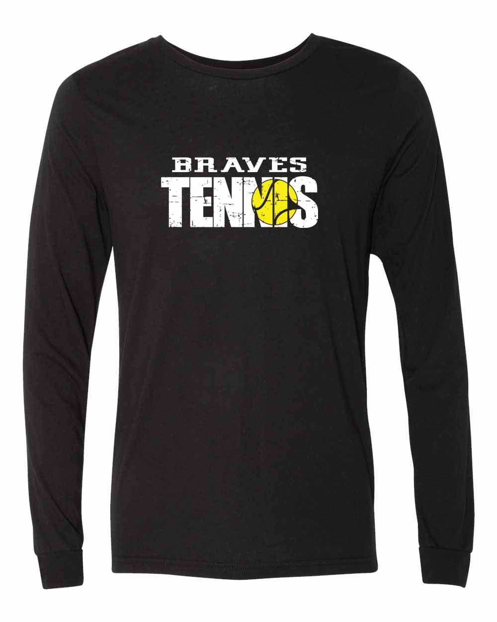 Braves Design 1 Distressed font Long Sleeve Shirt