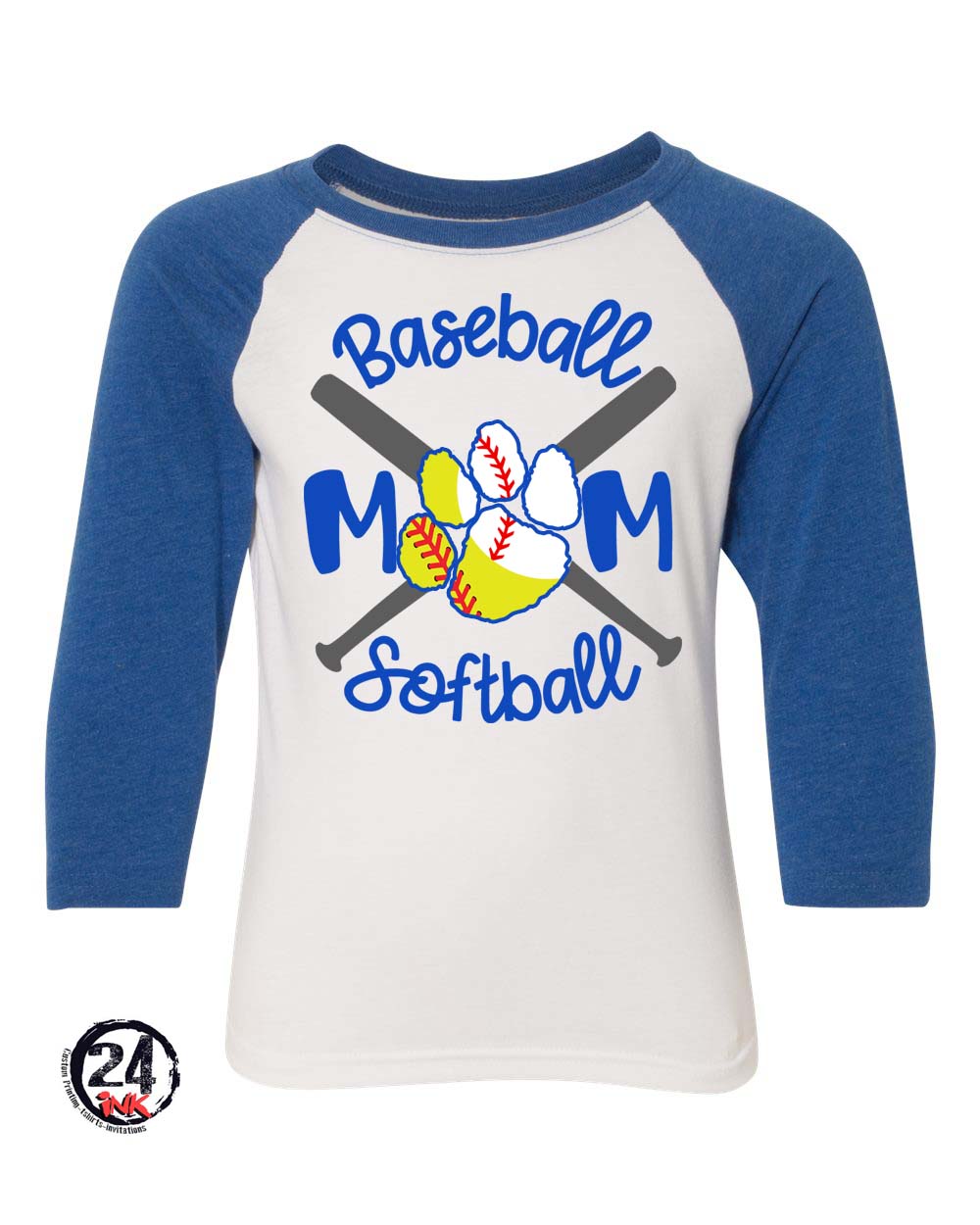 Baseball Softball Mom raglan shirt - Main Image