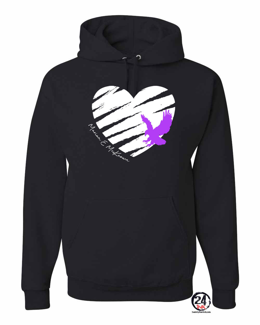 Heart Hawk Design 8 Hooded Sweatshirt