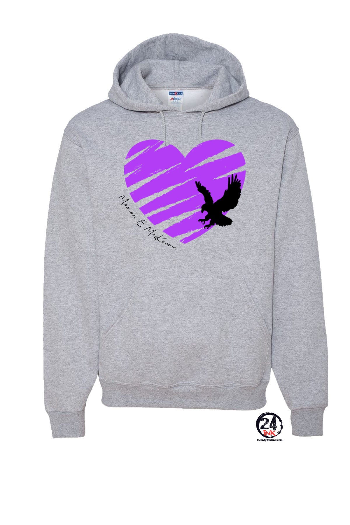 Heart Hawk Design 8 Hooded Sweatshirt