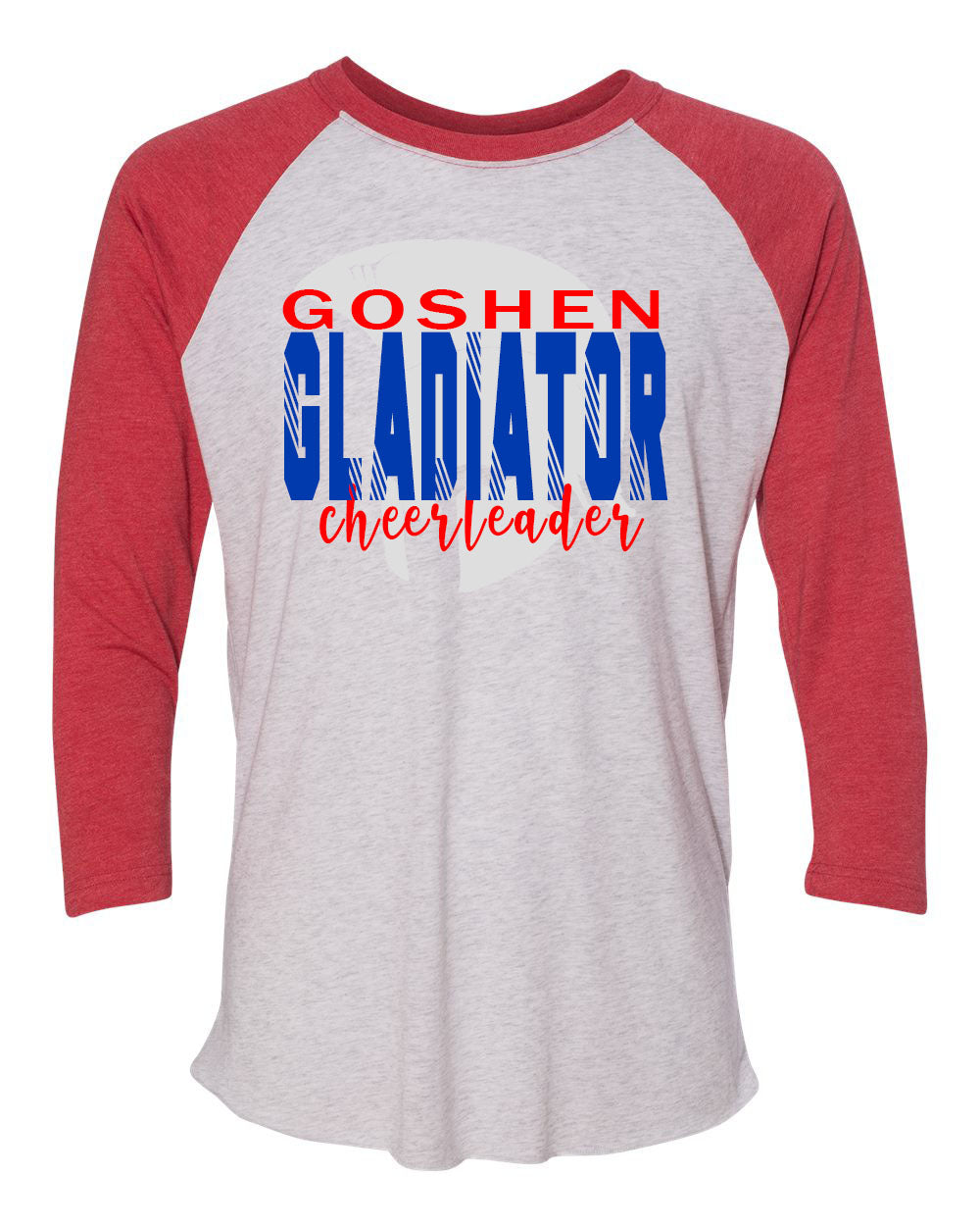 Goshen Gladiator Cheerleading raglan shirt