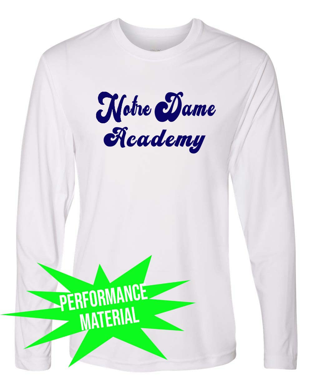 Notre Dame Performance Material Long Sleeve Shirt