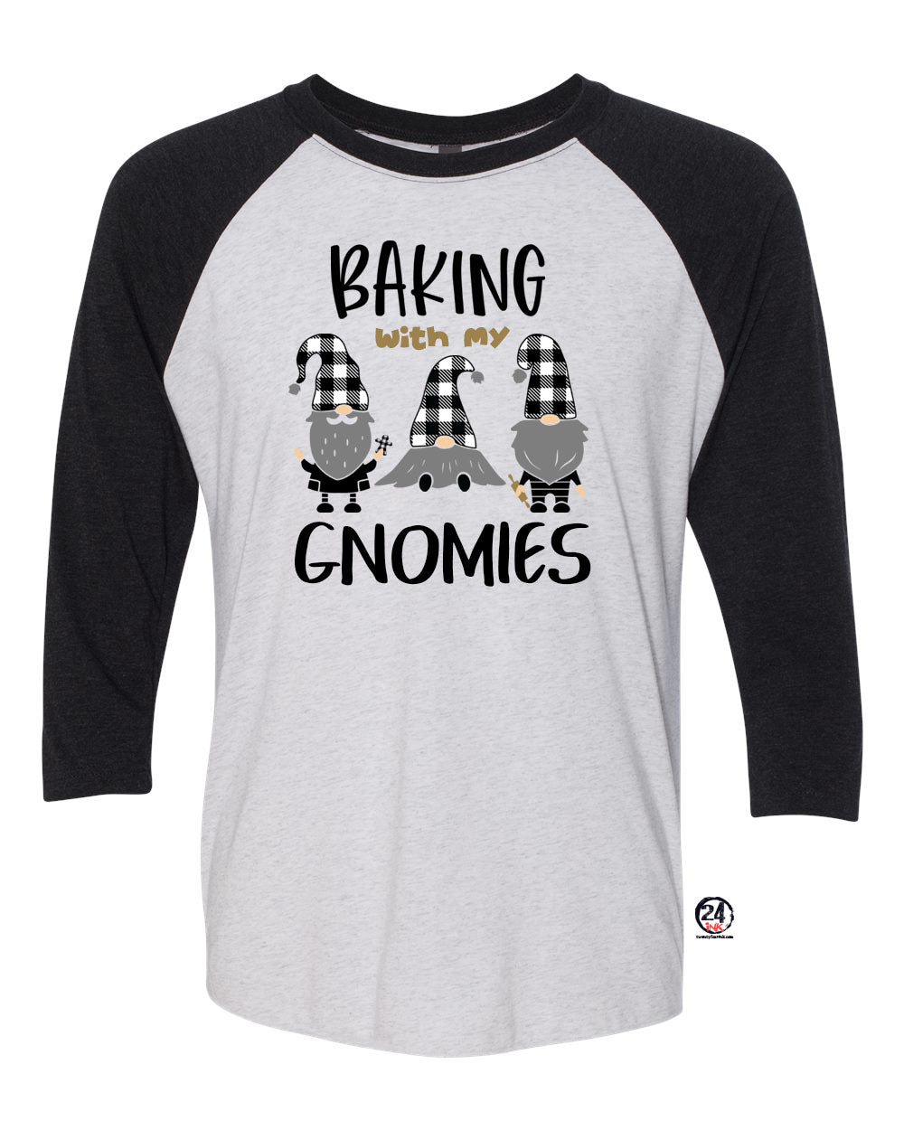 Baking with my Gnomies raglan shirt