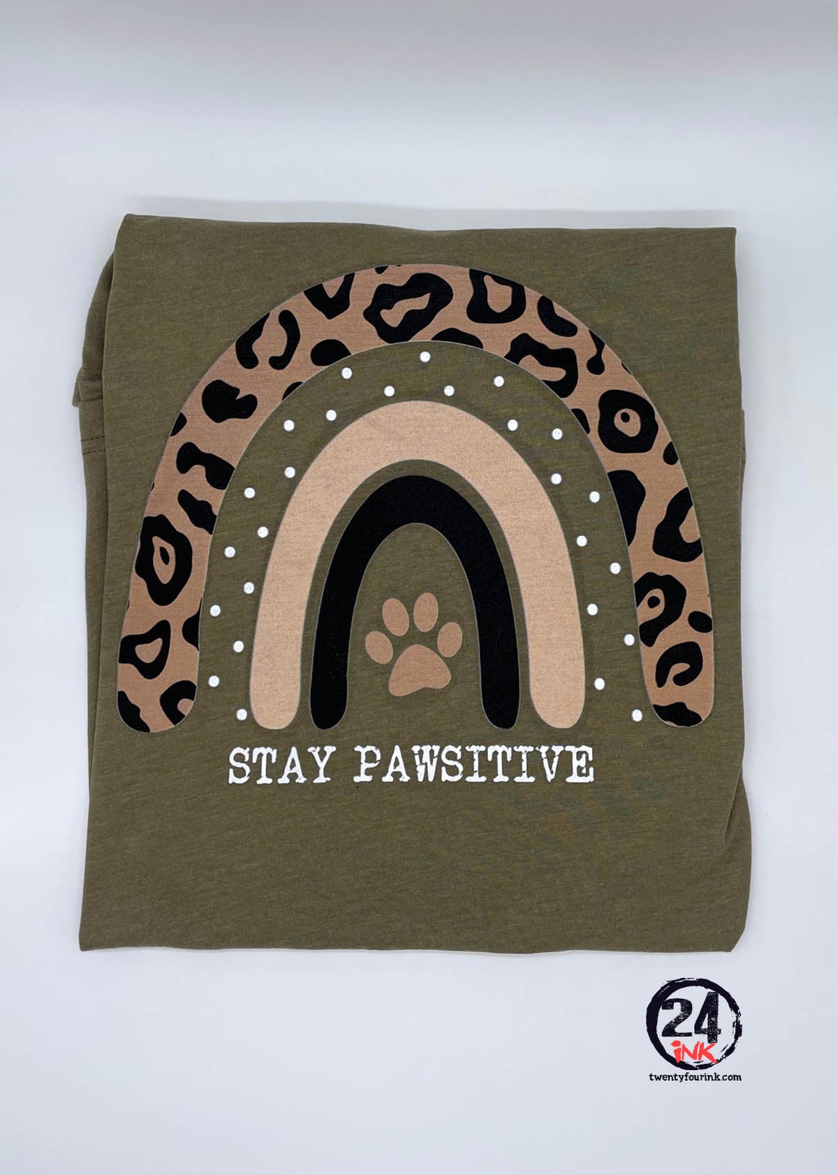 Stay Pawsitive Rainbow Cheetah T-Shirt
