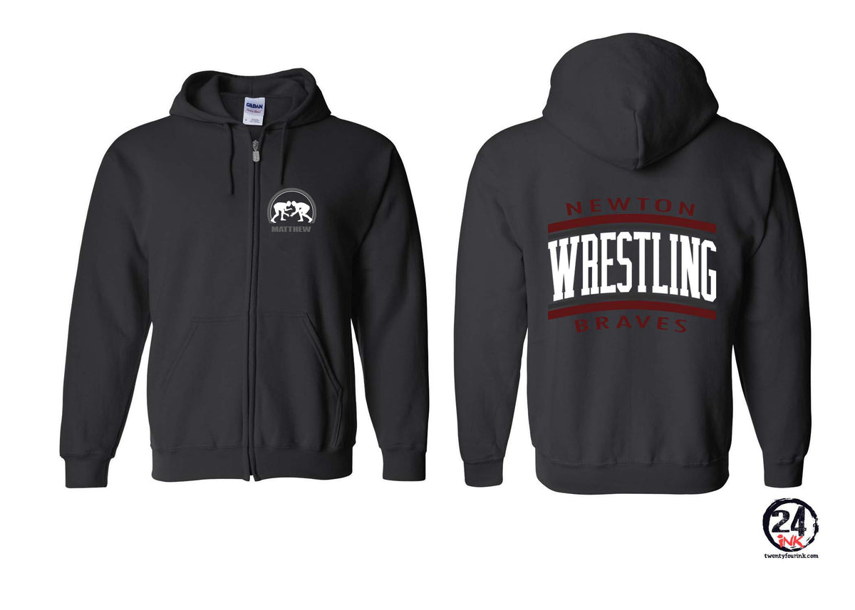 Newton Wrestling design 2 Zip up Sweatshirt