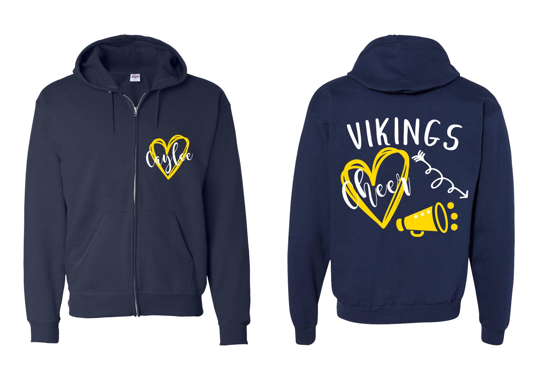 Vikings Cheer design 3 Zip up Sweatshirt
