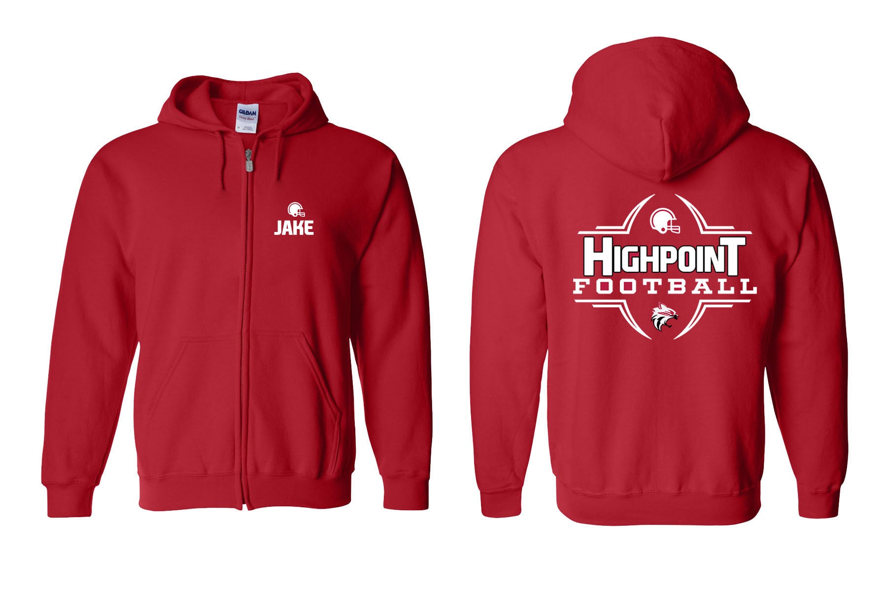 High Point Football design 6 Zip up Sweatshirt