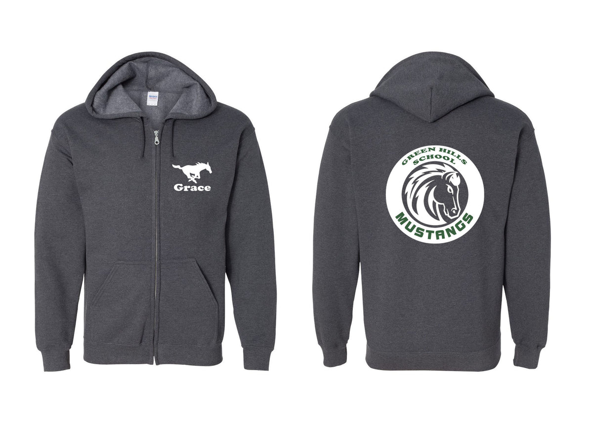 Green Hills design 5 Zip up Sweatshirt