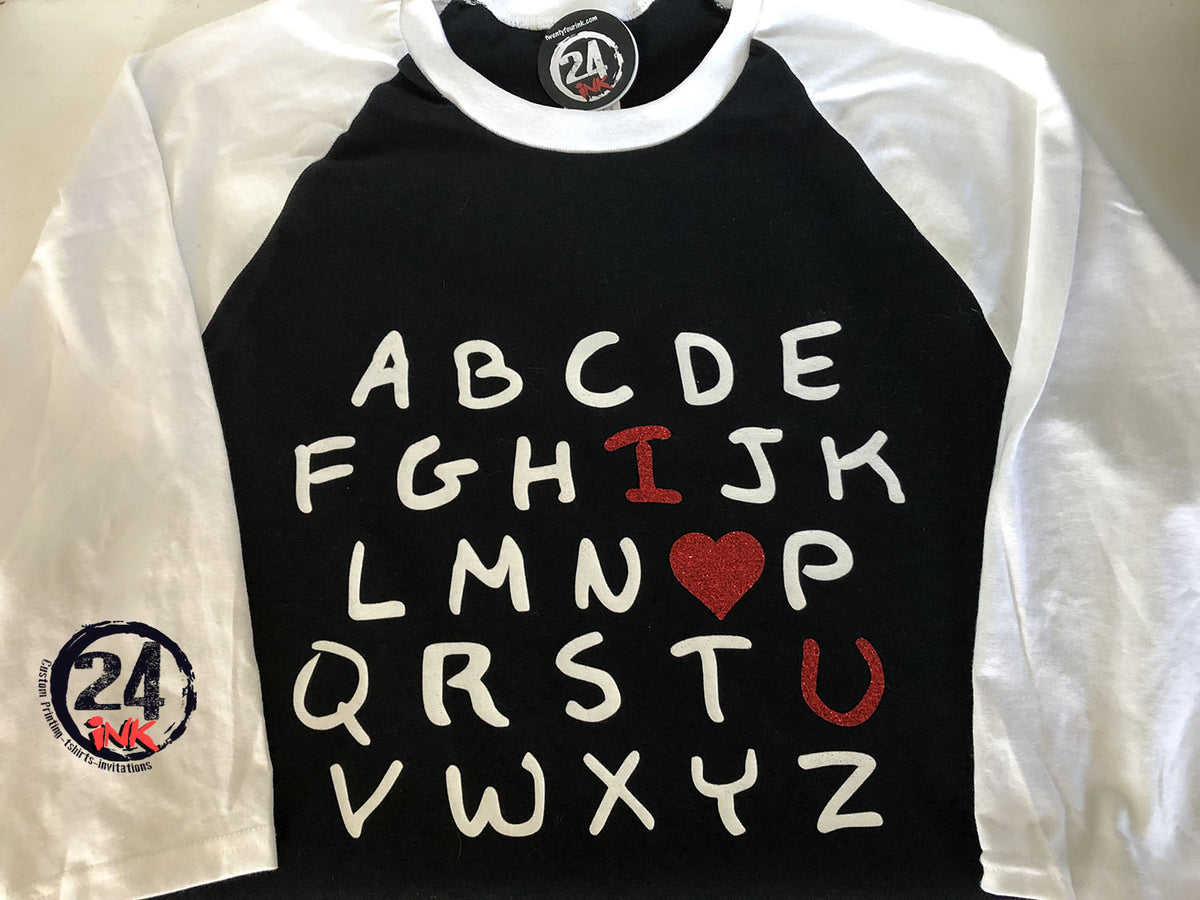 ABC I love you shirt, Valentine's day