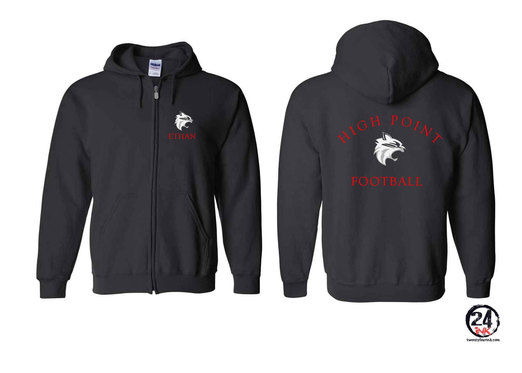 High Point Football design 3 Zip up Sweatshirt