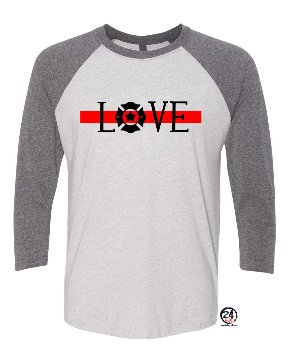 Red line raglan shirt
