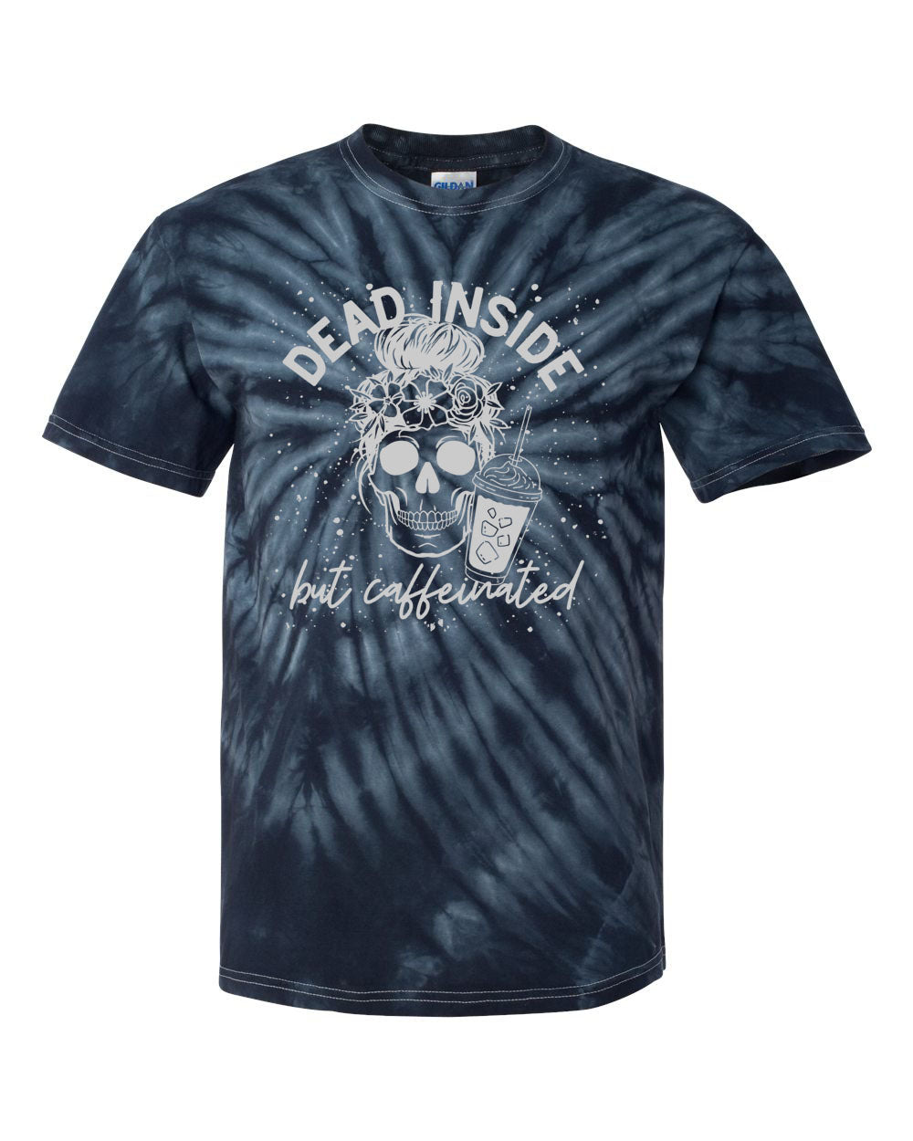 Dead but Caffeinated tie dye t-Shirt