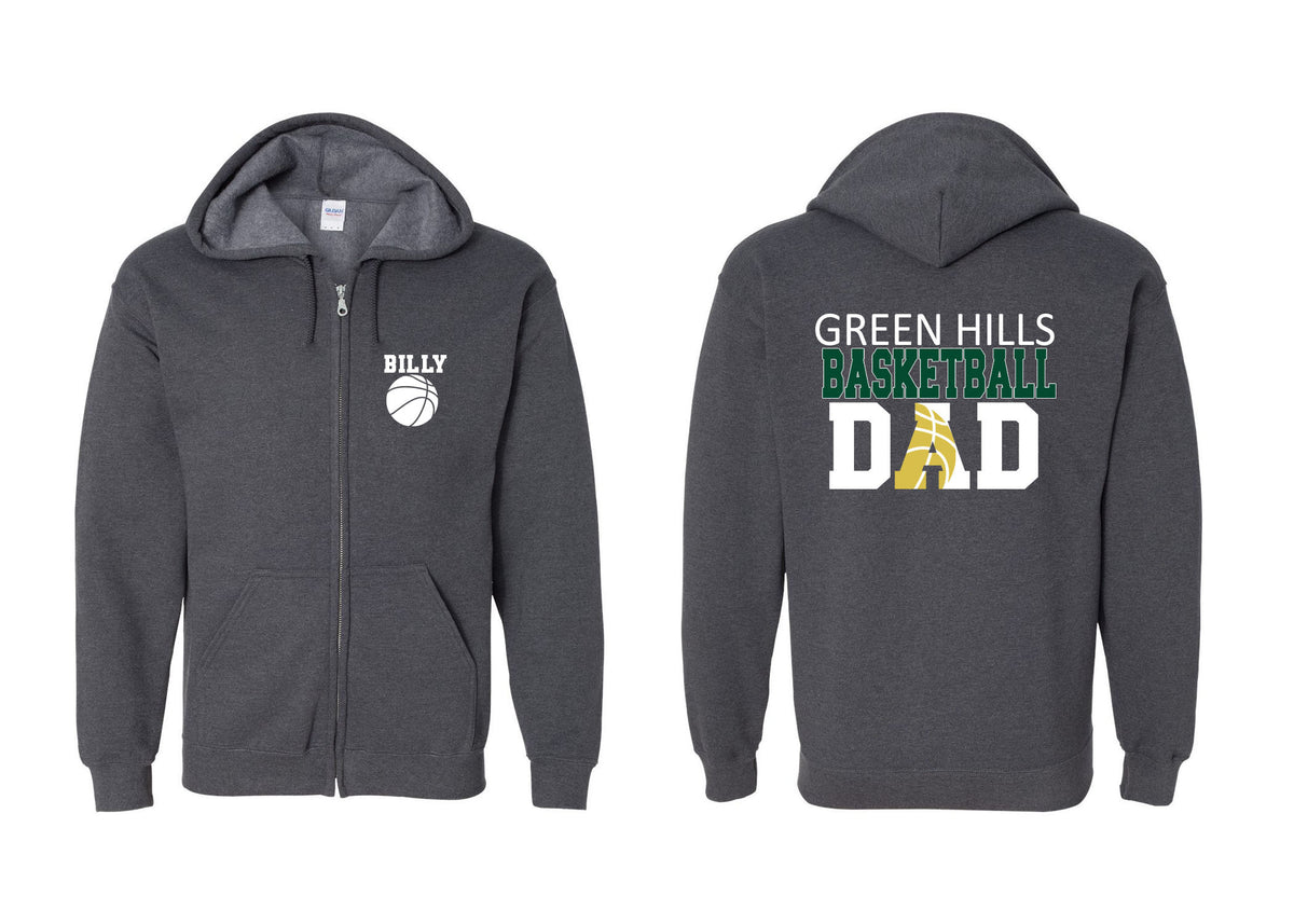 Green Hills Basketball design 2 Zip up Sweatshirt