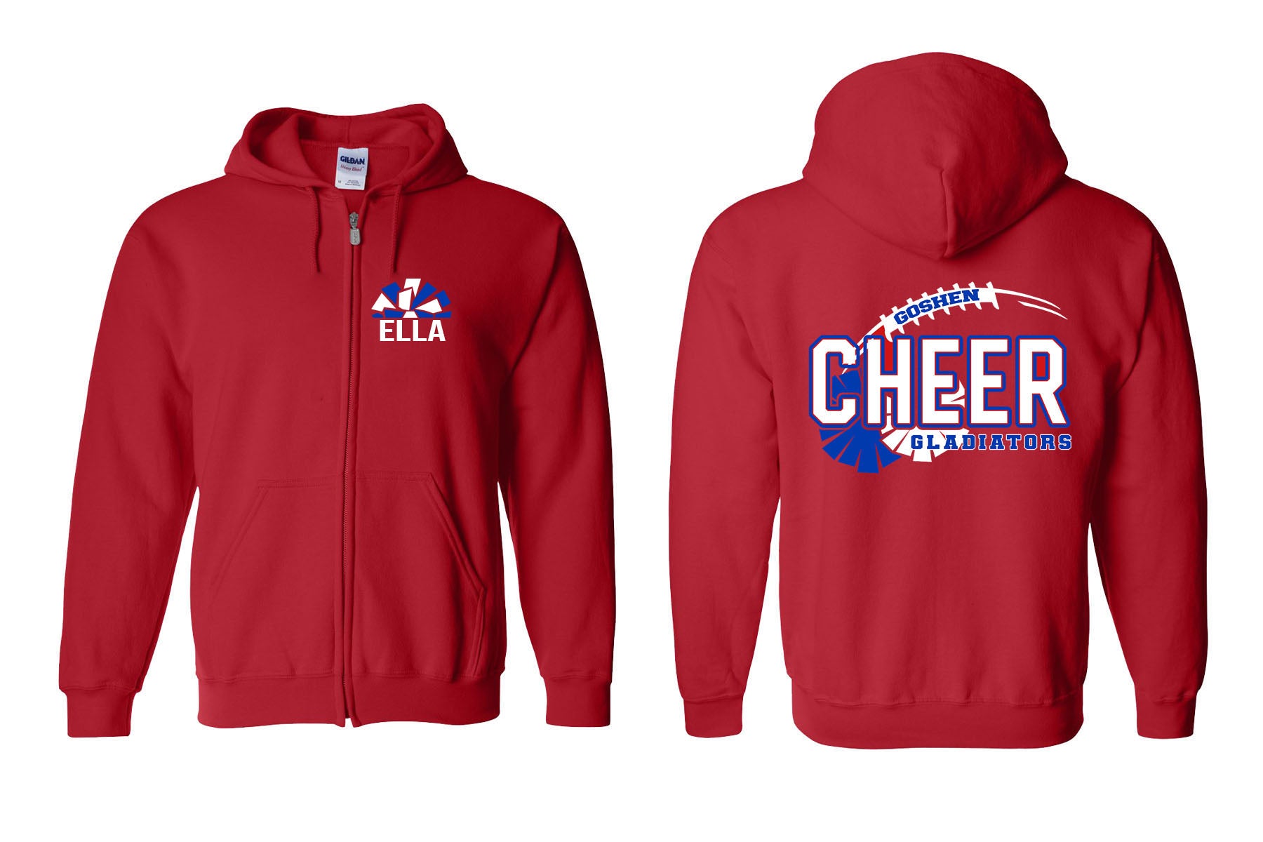 Goshen Cheer Design 6 Zip up Sweatshirt