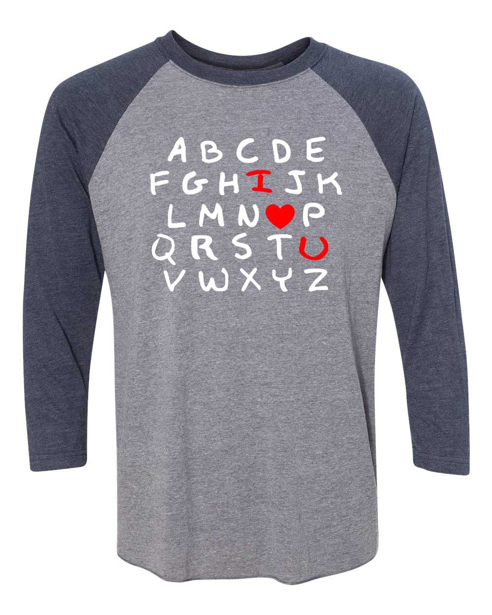 ABC I love you raglan shirt