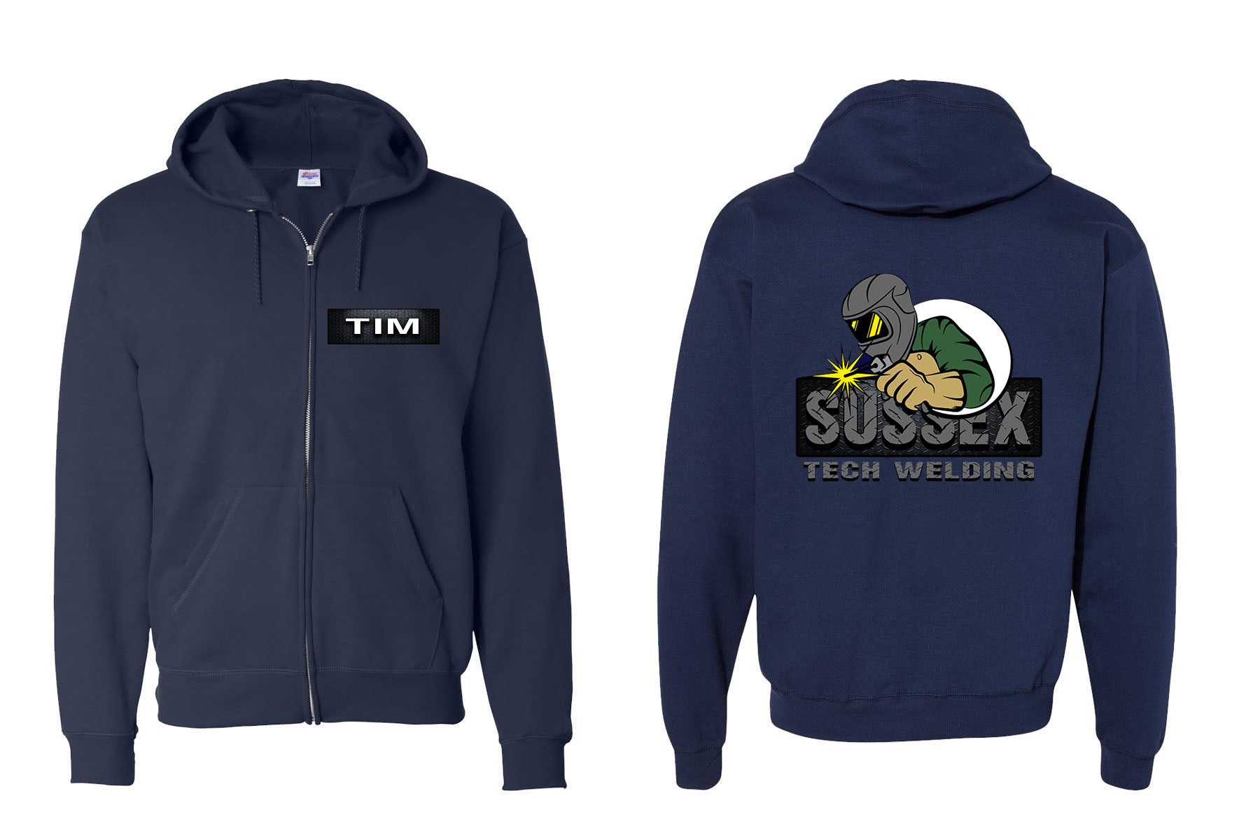 Sussex Tech Welding design 2 Zip up Sweatshirt