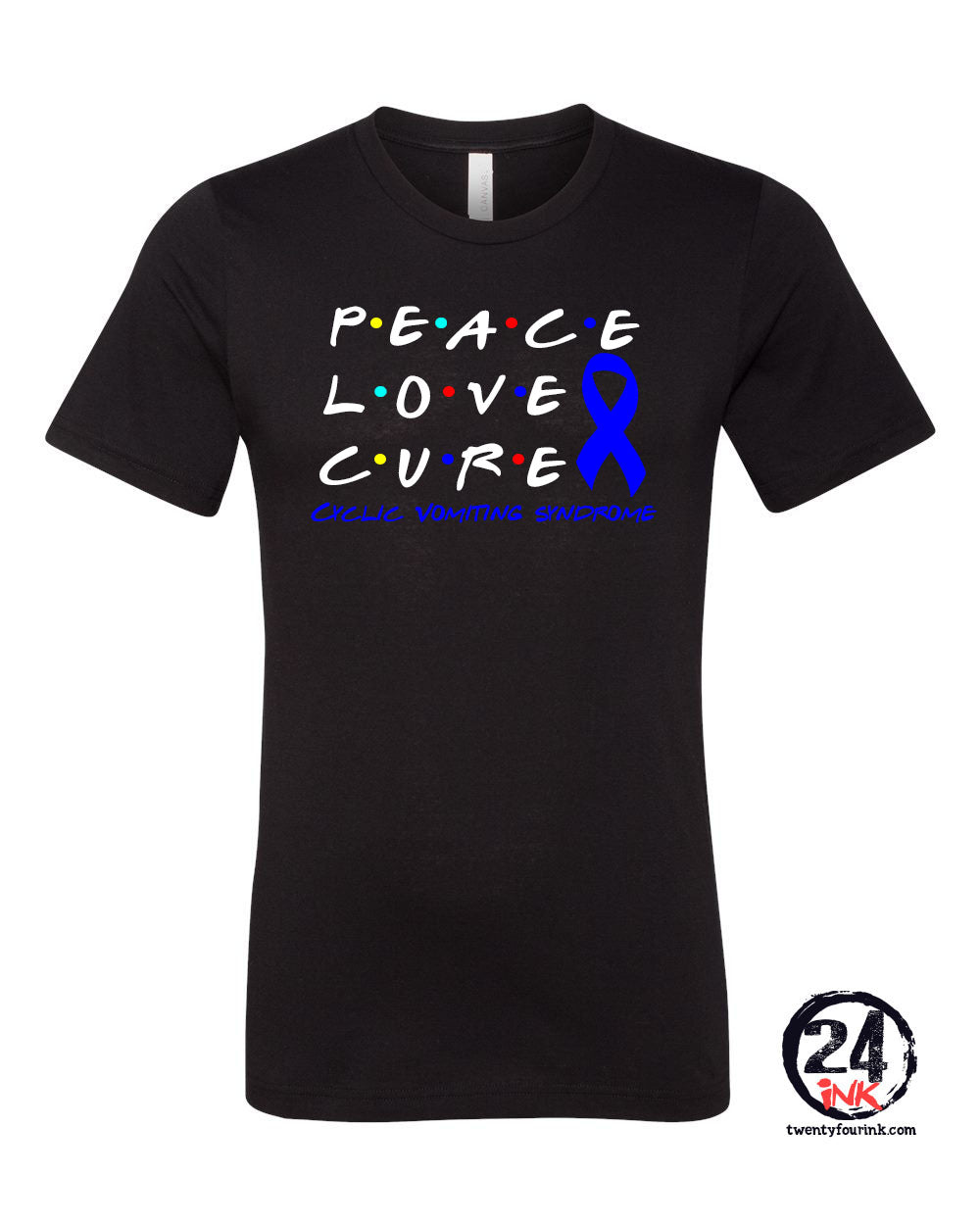 Cyclic Vomiting Syndrome peace love cure Awareness T- Shirt