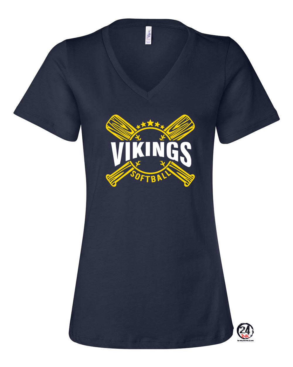 Viking Bats Softball V-neck T-Shirt