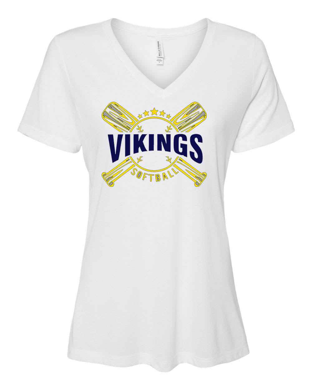 Viking Bats Softball V-neck T-Shirt