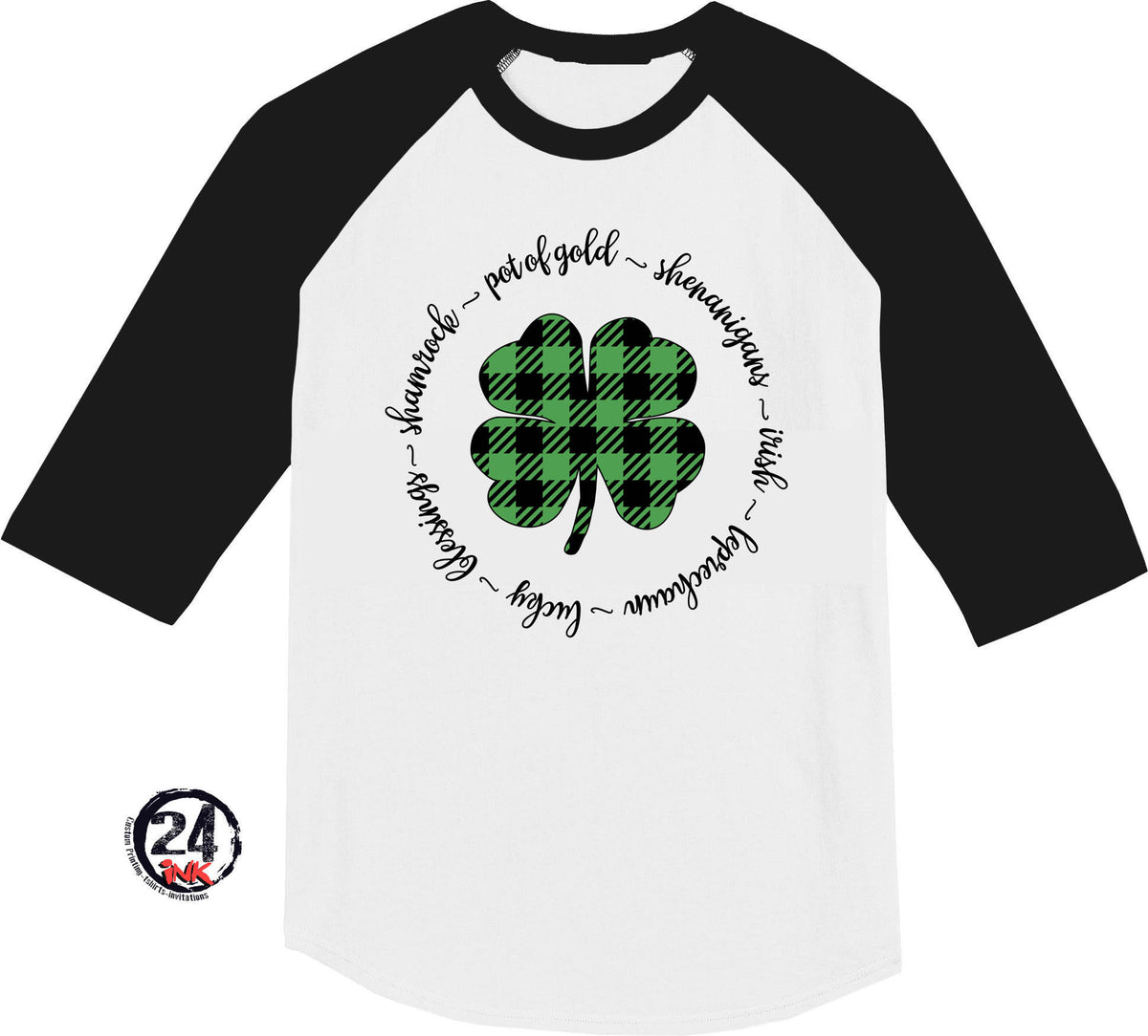 St. Patrick's Day Plaid raglan shirt