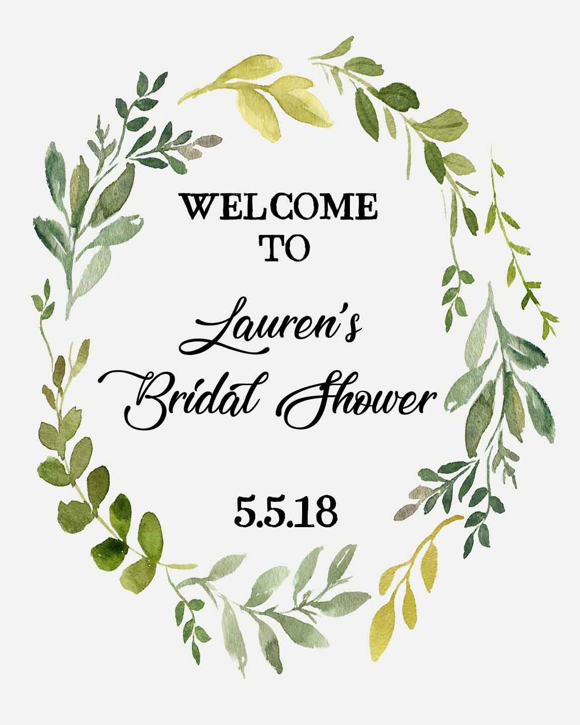 Leaves Bridal Shower Display Sign