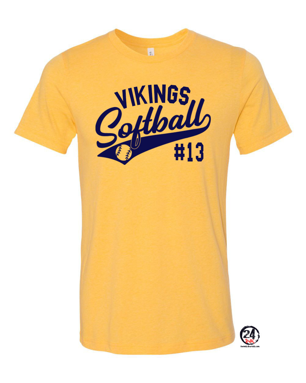 Vikings Softball Heather Yellow t-Shirt