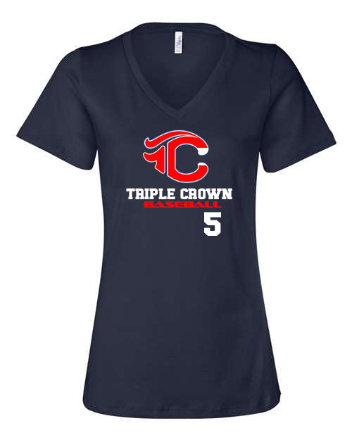 Triple Crown Number V-neck T-shirt