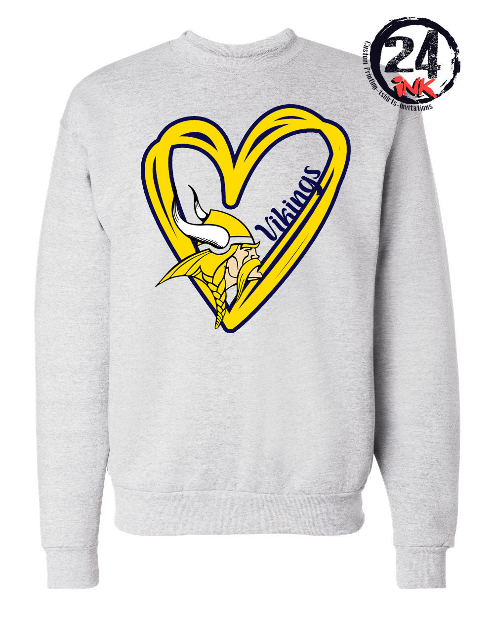 Cedar Mountain Heart non hooded sweatshirt, Vikings