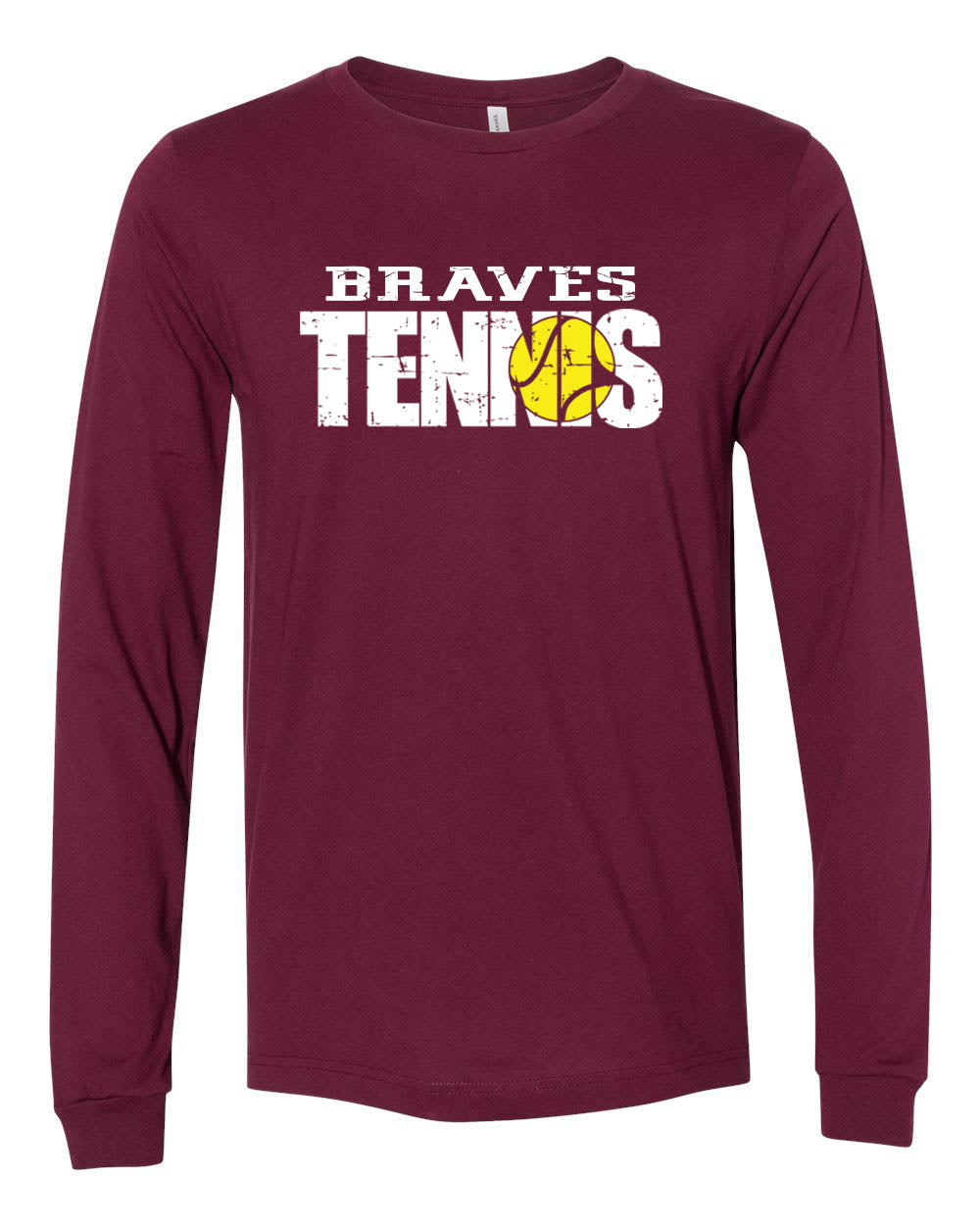 Braves Distressed Long Sleeve Shirt, Maroon