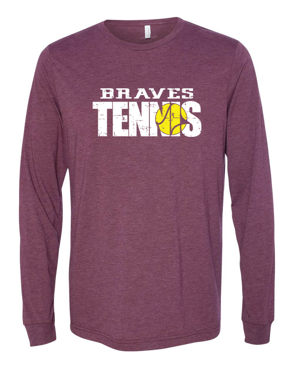 Braves Distressed Long Sleeve Shirt, Maroon